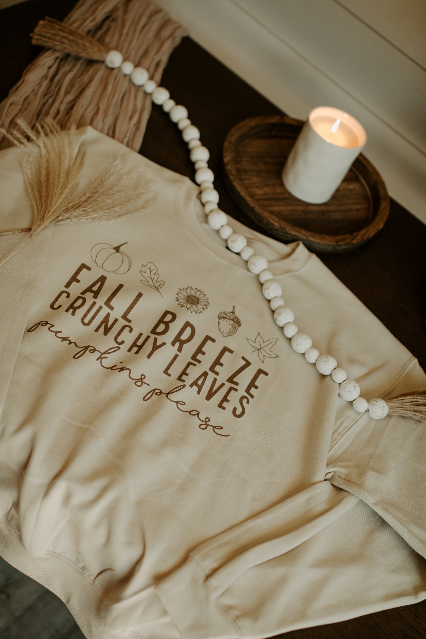 Fall Breeze, Crunchy Leaves, Pumpkins Please Crewneck Sweatshirt