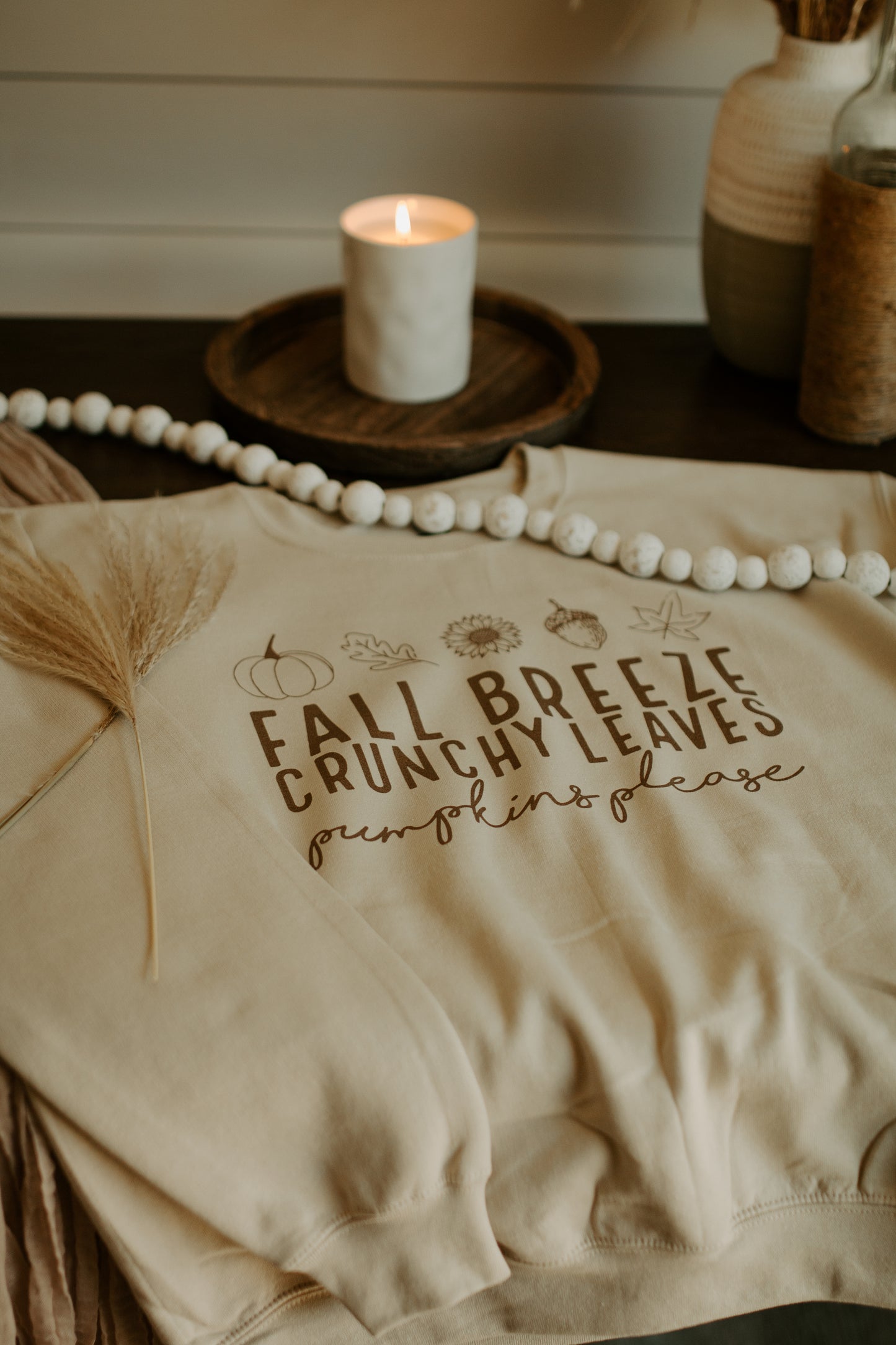 Fall Breeze, Crunchy Leaves, Pumpkins Please Crewneck Sweatshirt